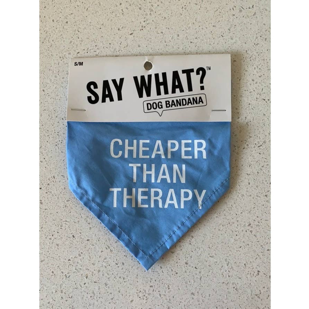 NWT Say What? Dog Bandana Blue Cheaper Than Therapy Small dog machine washable
